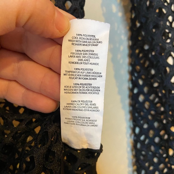 BOOHOO BLACK Net Bodysuit Top long Sleeve Sexy SZ 2 (XS) See-through Party - Picture 7 of 8